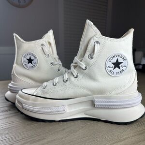 Converse Run Star Legacy CX high-top platform sneakers egret/white canvas